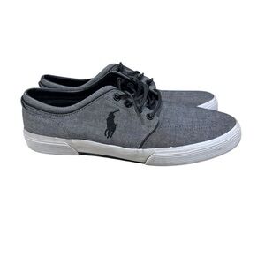 Polo Ralph Lauren Faxon Low Canvas Gray Shoes Mens 11D Preppy Lace Up